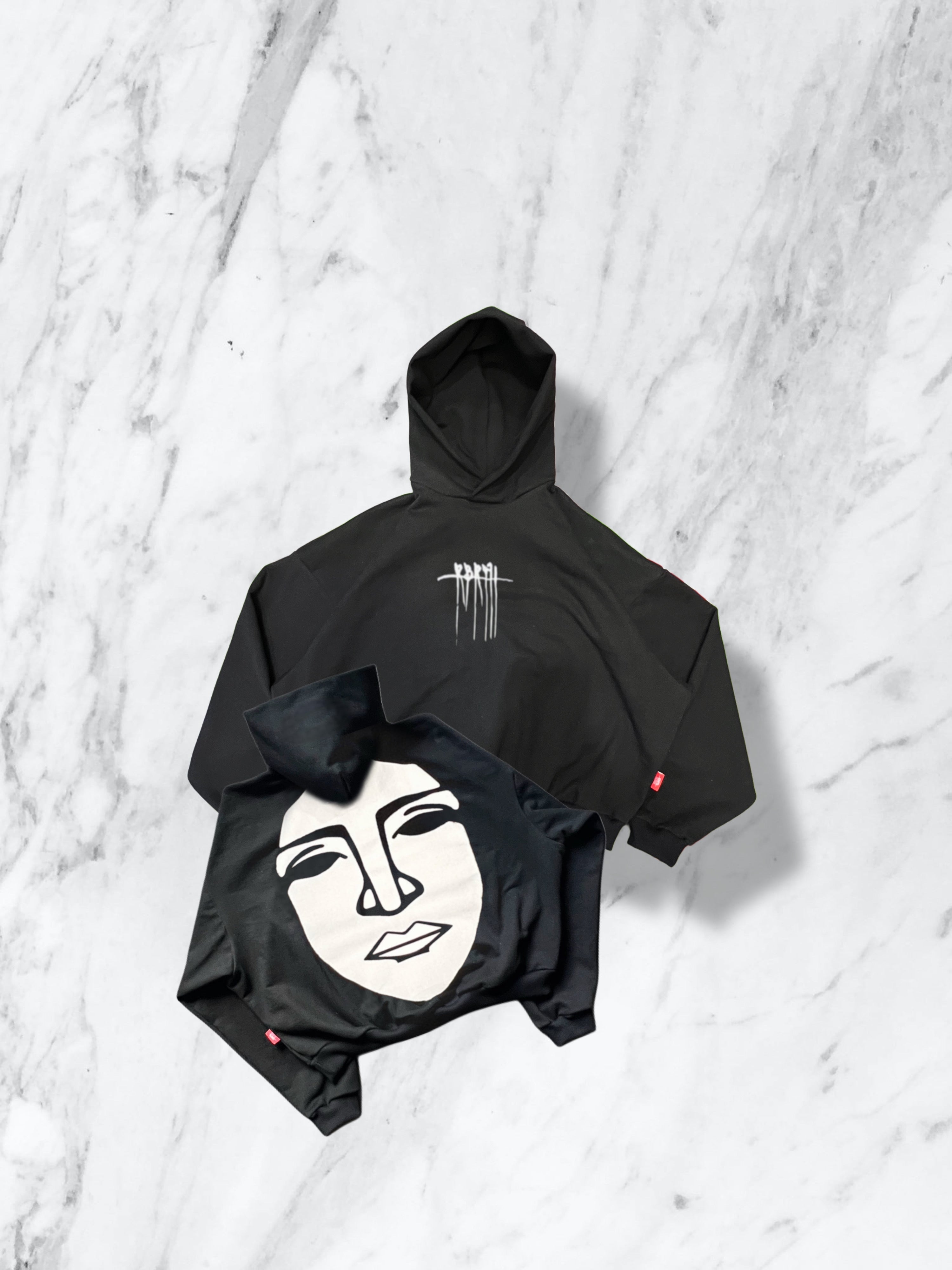 RBRTH ANCESTRAL FACE HOODED SWEATER- CLASSIC BLACK